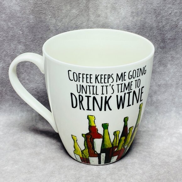 Pfaltzgraff Everyday Coffee Mug With Wine Bottle Design - 18 Oz - Picture 1 of 9